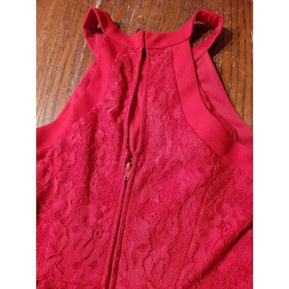 Medium Speechless Red Lace Sleeveless Mini Dress Semi Formal Keyhole Back Prom - Picture 5 of 5